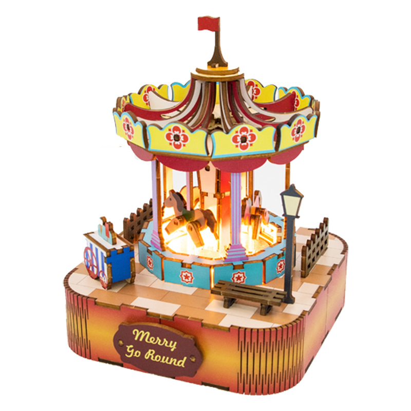 Model Kit Glue - DIY 3D Wooden Merry-Go-Round Music Box