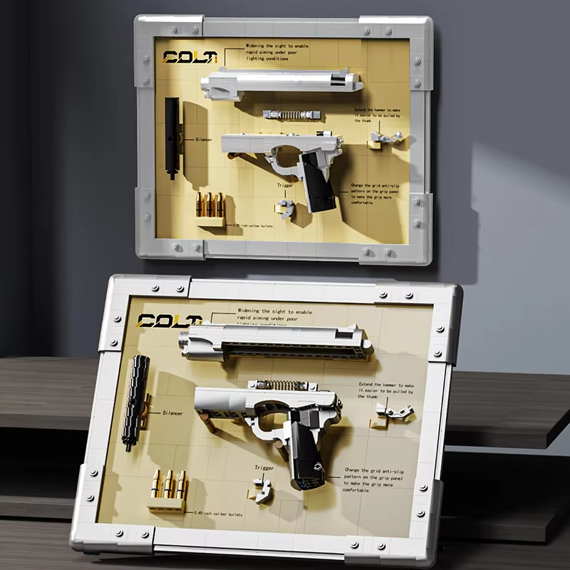 Model Kit Revolver - Mechanical Revolver Model Building Blocks: Colt