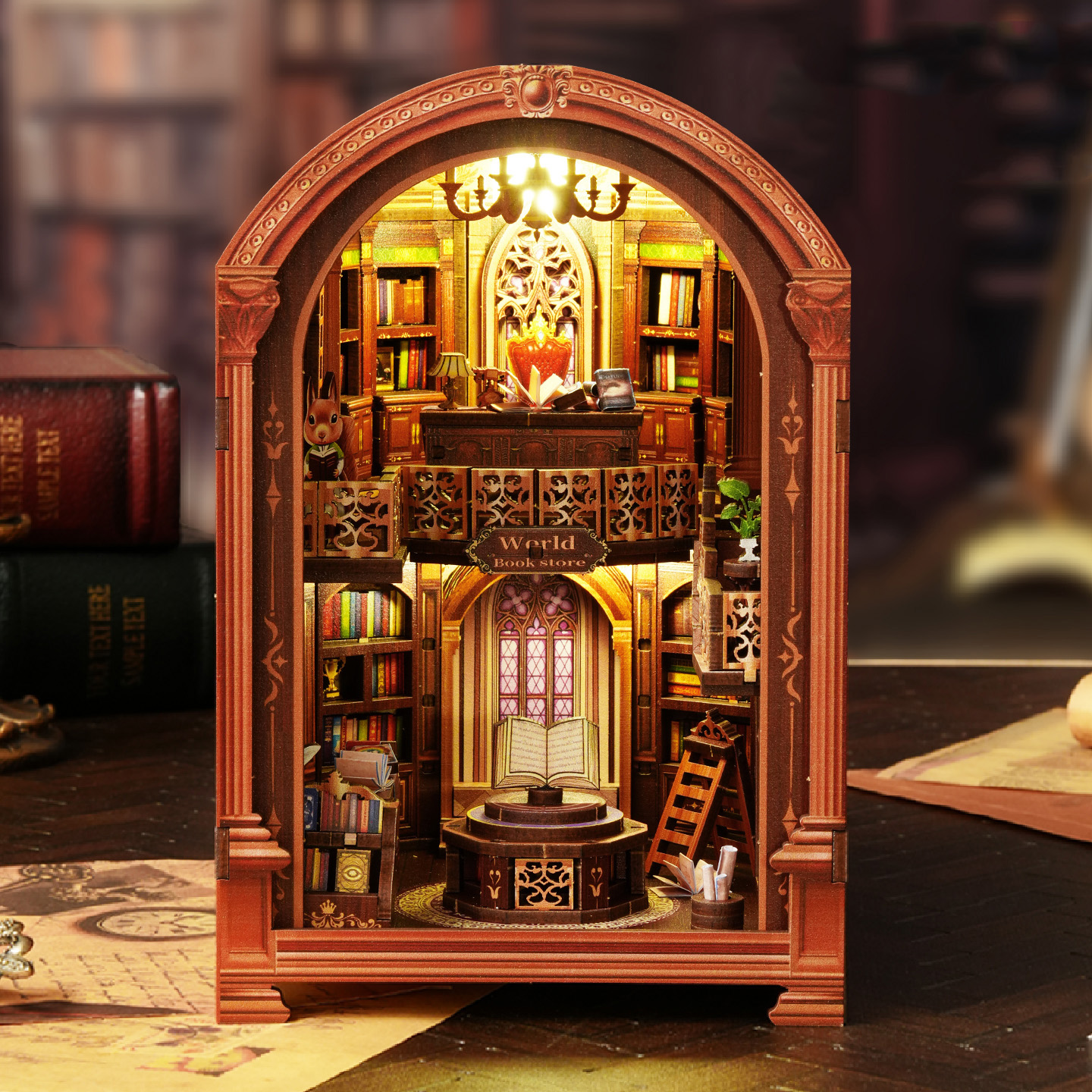 DIY Wooden Book Nook Shelf Ins - Model Kit Glue recensione e prezzo