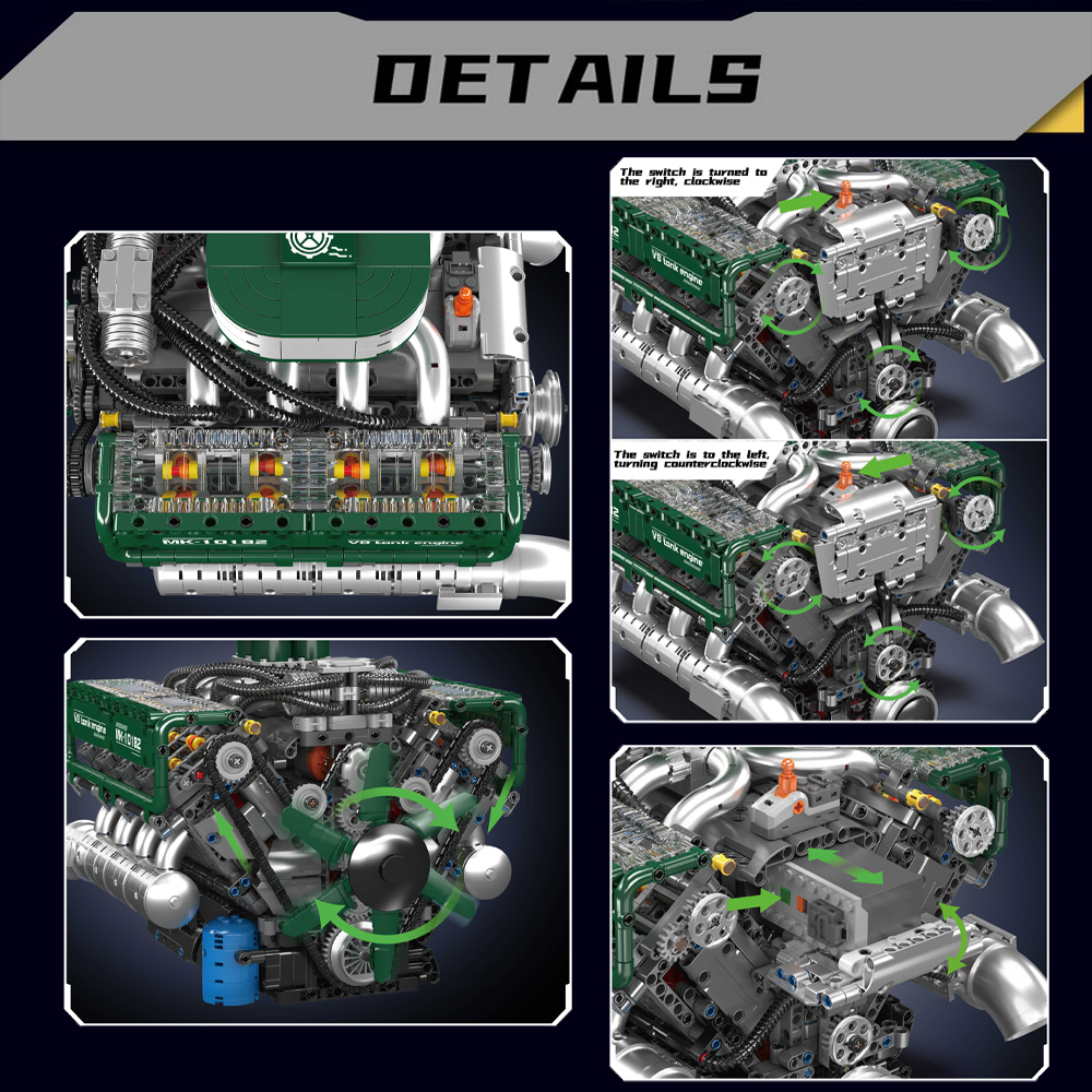 Mould King 10182 V8 Tank Engin - Model Kit V8 recensione e prezzo
