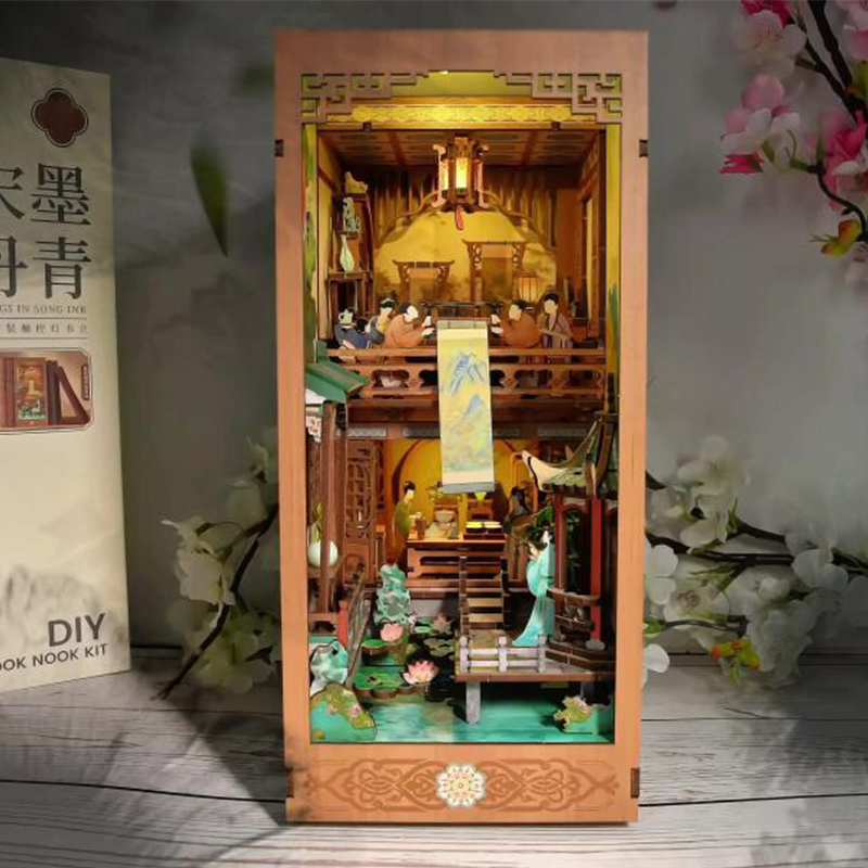 DIY Wooden Book Nook Shelf Ins - Model Kit Glue recensione e prezzo