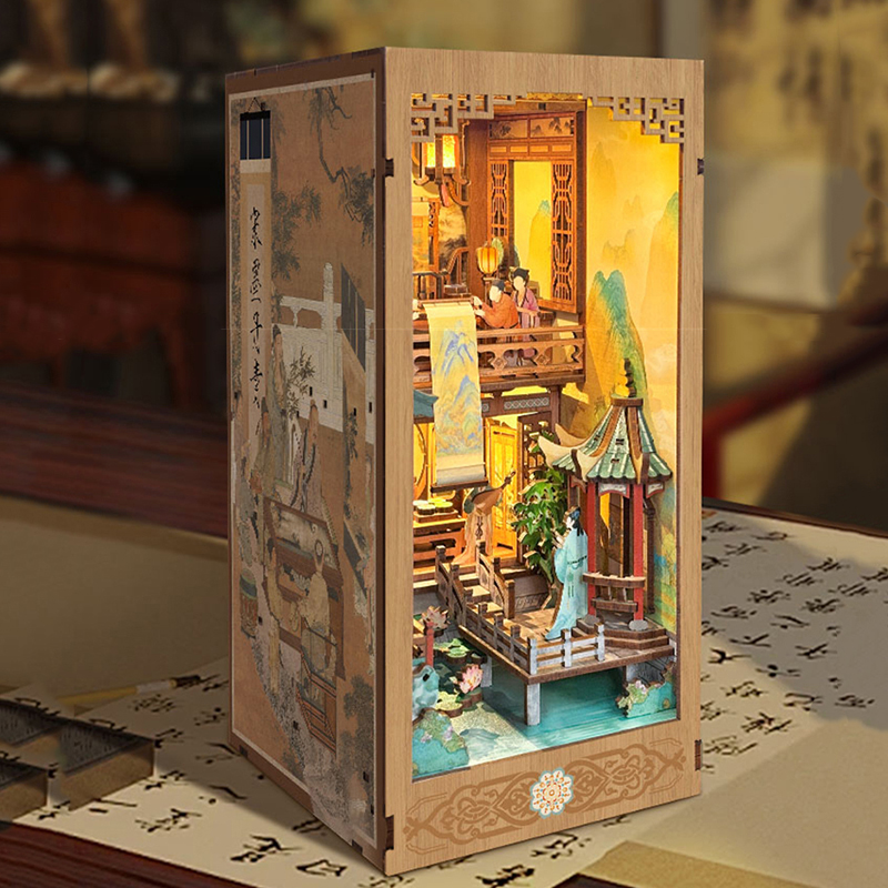 DIY Wooden Book Nook Shelf Ins - Model Kit Glue recensione e prezzo