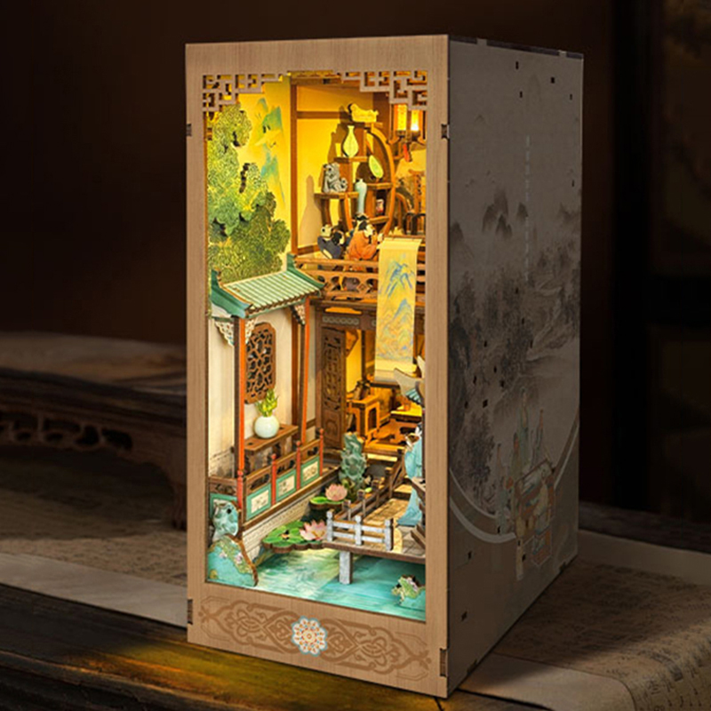 DIY Wooden Book Nook Shelf Ins - Model Kit Glue recensione e prezzo