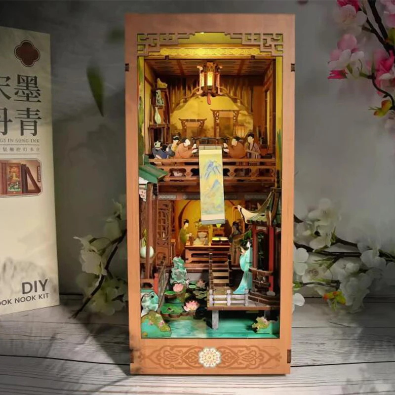 OUZEY Wooden Book Nook Shelf I - Model Kit Glue recensione e prezzo