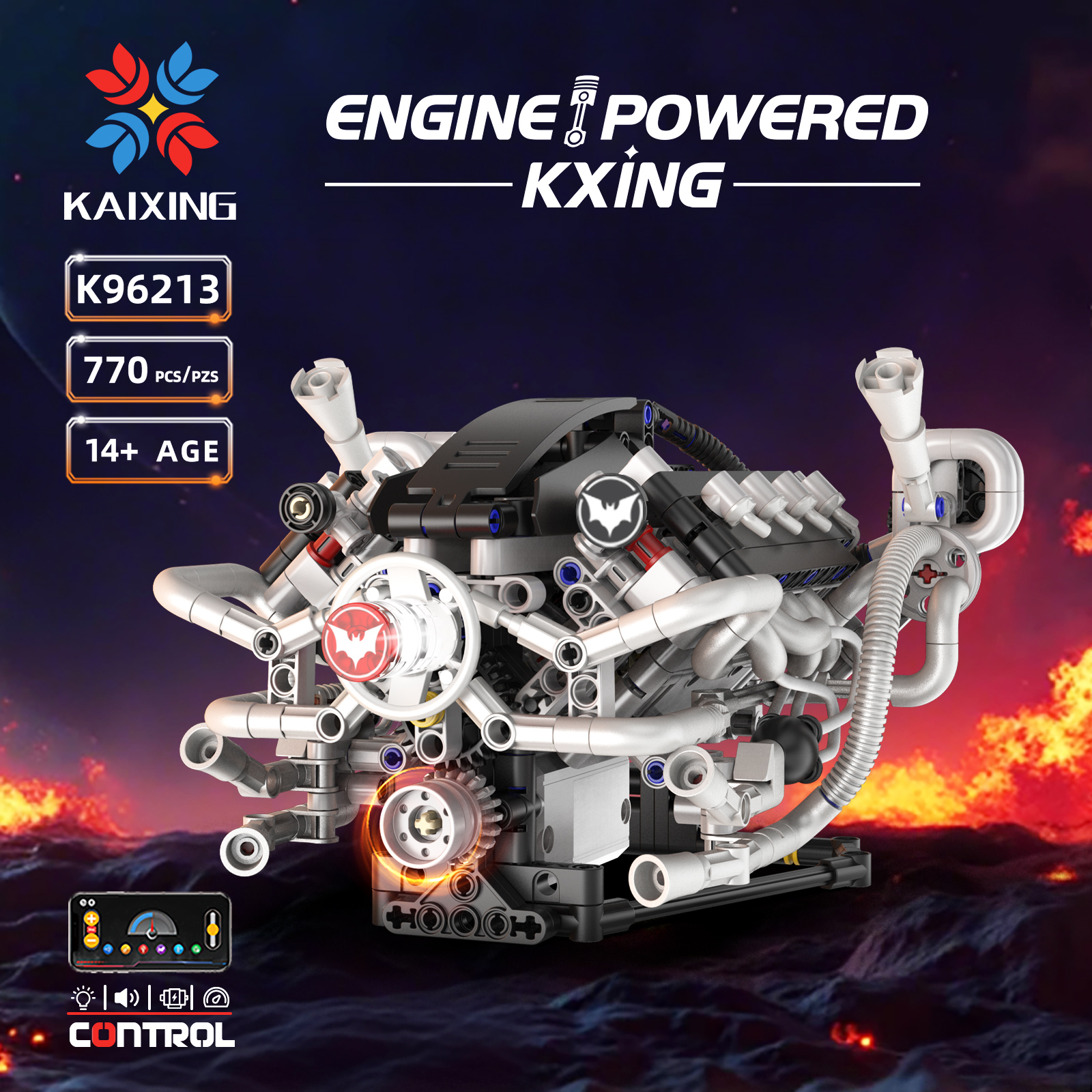K96213 770pcs V8 Engine Model  - Model Kit V8 recensione e prezzo