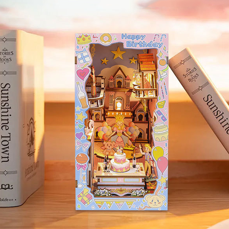 DIY Wooden Book Nook Shelf Ins - Model Kit Glue recensione e prezzo