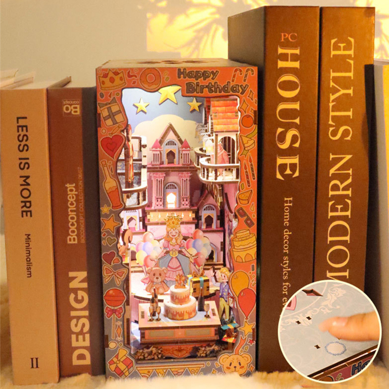 DIY Wooden Book Nook Shelf Ins - Model Kit Glue recensione e prezzo