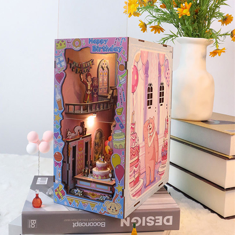 DIY Wooden Book Nook Shelf Ins - Model Kit Glue recensione e prezzo